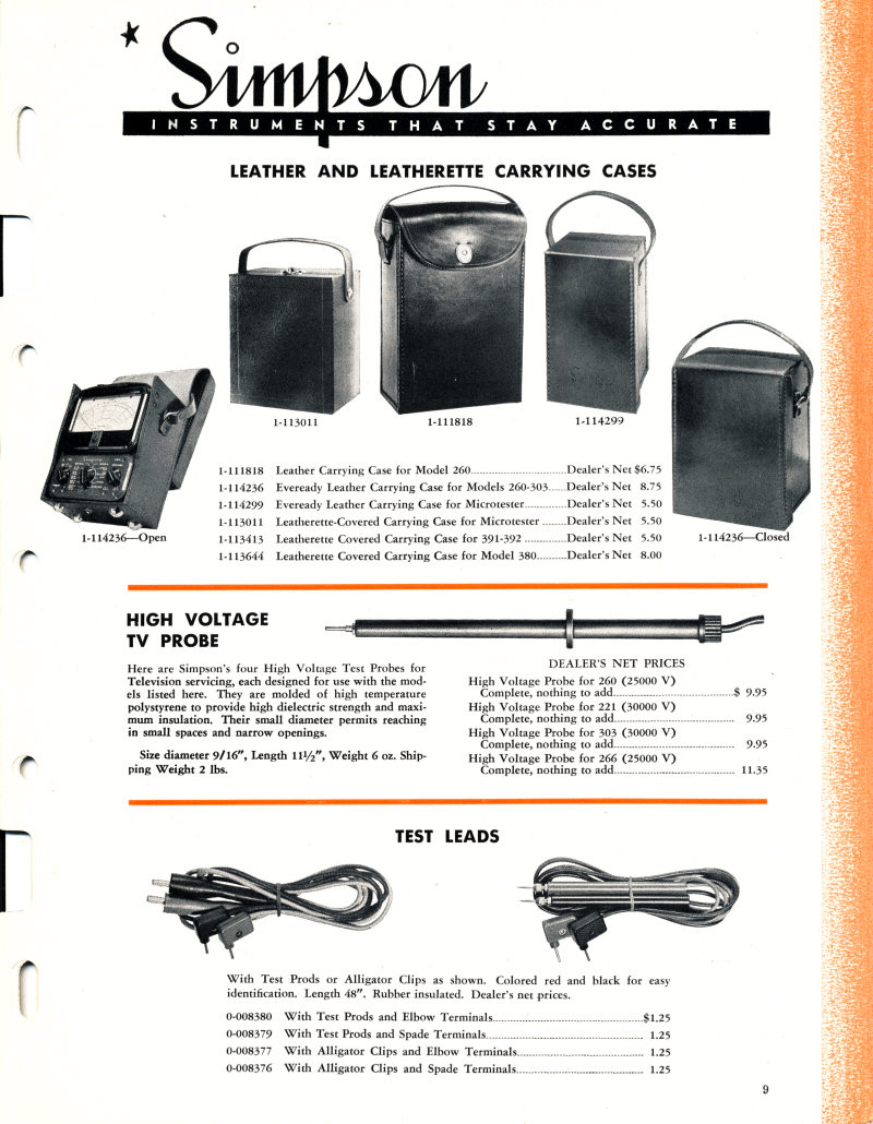 1951 Simpson Test Equipment Catalog - Page 9