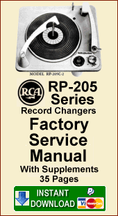 RCA RP-205 Record Changer Service Manual