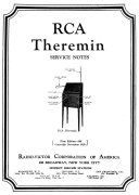 RCA Theremin Service Manual and Schematic