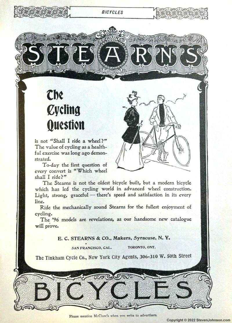1896 E. C. Stearns Bicycle Ad