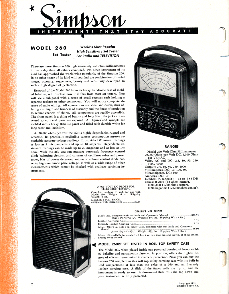 1951 Simpson Test Equipment Catalog - Page 2