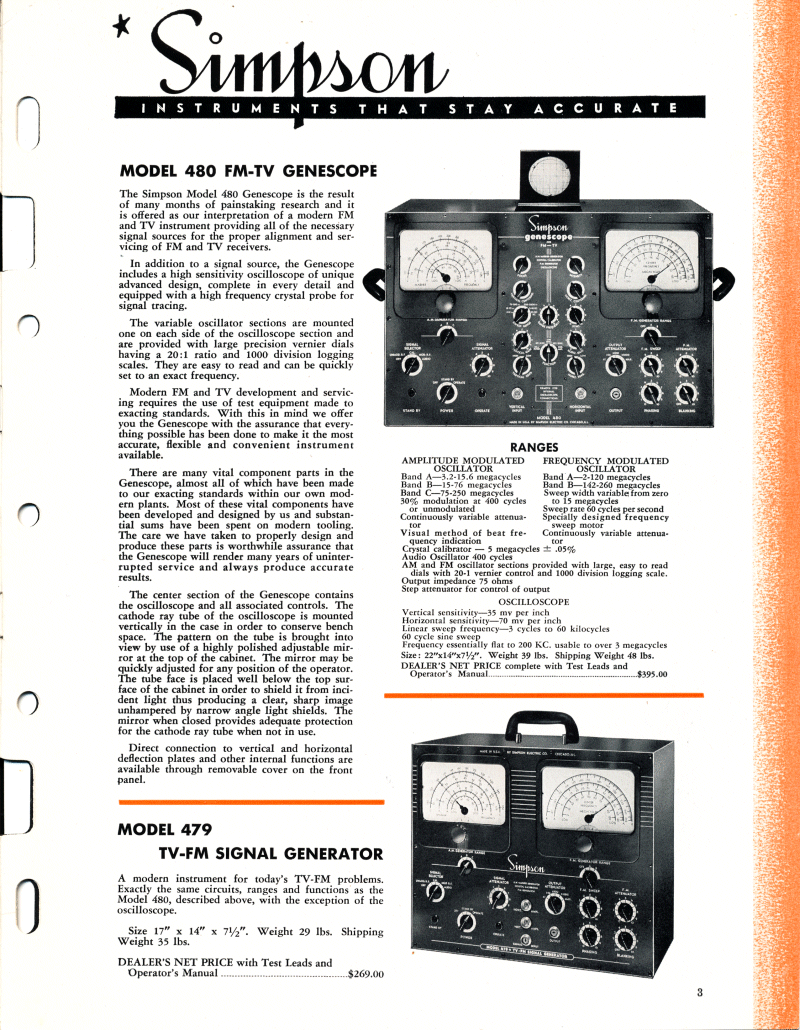1951 Simpson Test Equipment Catalog - Page 3