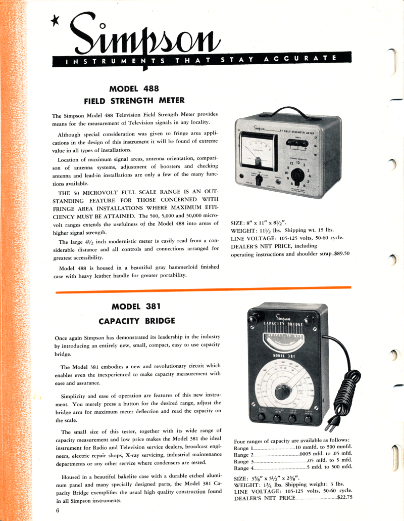 1951 Simpson Test Equipment Catalog - Page 6