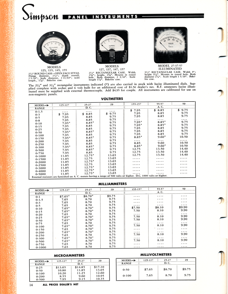 1951 Simpson Test Equipment Catalog - Page 14