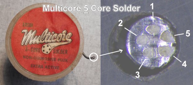 Multicore 5 core solder cross section