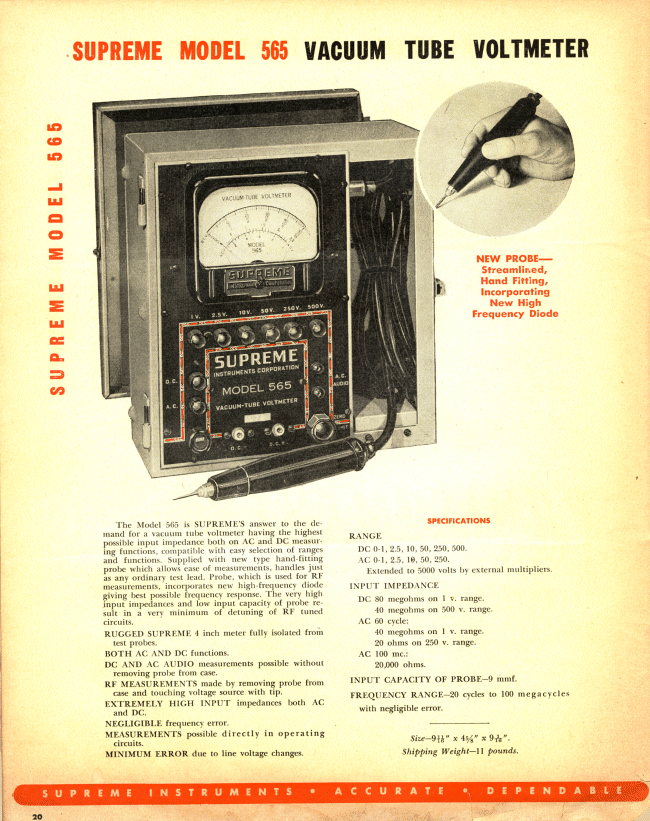 565 Vacuum Tube Voltmeter